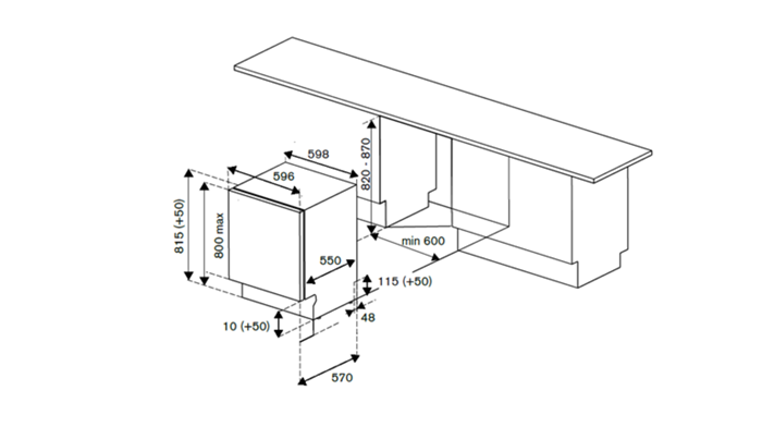 60 cm Fully Integrated Dishwasher, Sliding Door | Bertazzoni